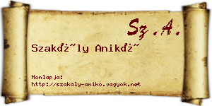 Szakály Anikó névjegykártya
